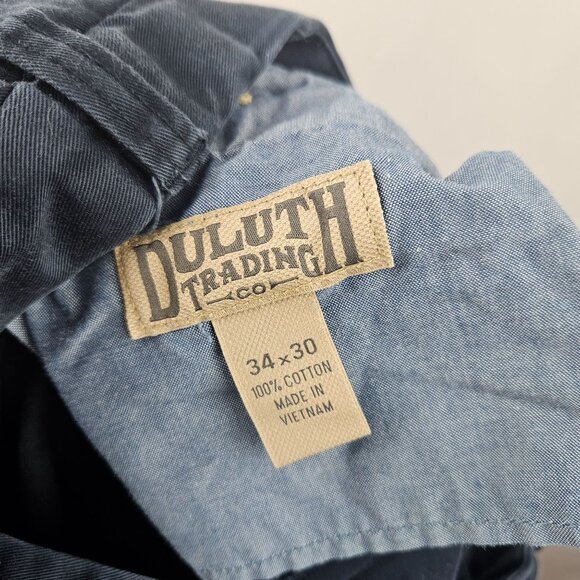 Duluth Trading Co. Men 100% Cotton Pants blue Slacks Size 34x30 - Picture 3 of 4